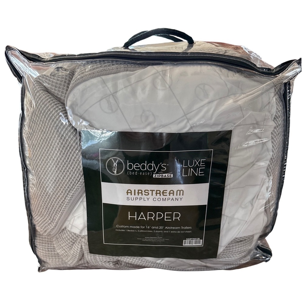 Beddy's Harper Luxe Zip Bedding Airstream Supply Co RV Gray Set ZipBase NEW